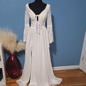 Elegant White Lace Women Dress NWOT
